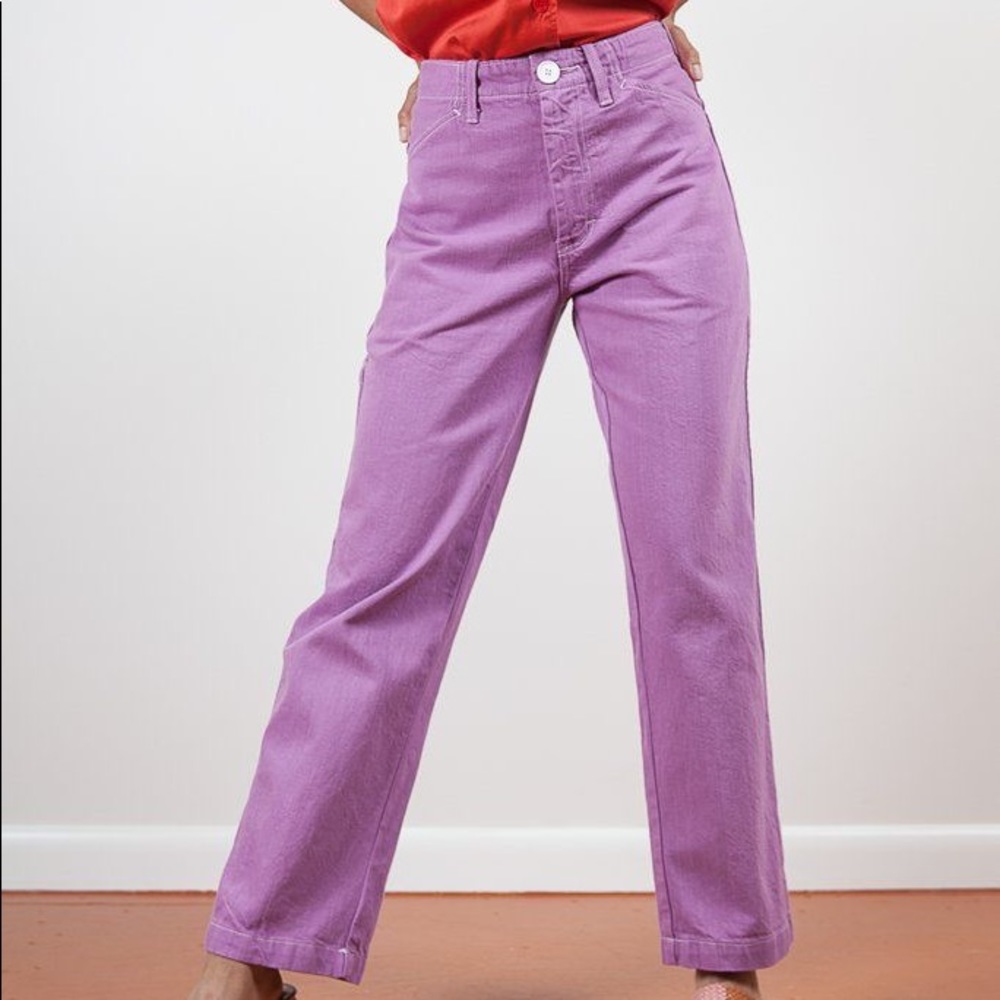 Gravel and gold purple painter pants